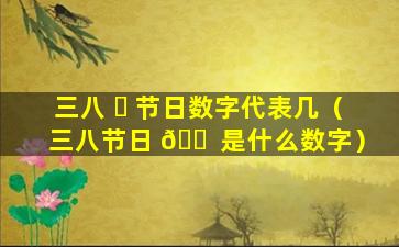 三八 ☘ 节日数字代表几（三八节日 🐠 是什么数字）